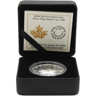 2024 $20 Reverse Proof Canada 1oz Silver Ultra High Relief Maple Leaf Pulsating Forest Fields Coins in OGP