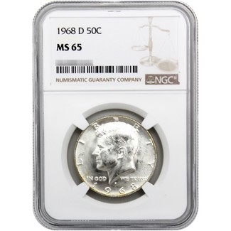 1968 D Kennedy Half Dollar NGC MS65