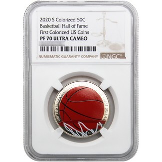 2020 S Proof Basketball Hall of Fame Colorized Commem Half Dollar NGC PF70 UC