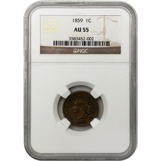 1859 Indian Head Cent NGC AU-55
