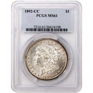 1892-CC Morgan Dollar PCGS MS-61