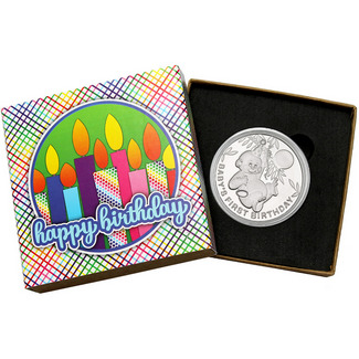 Baby's First Birthday 1oz .999 Silver Medallion Dated 2020 in Gift Box