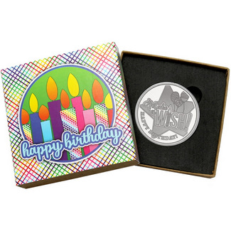 Make a Wish! Happy Birthday 1oz .999 Silver Medallion Dated 2020 in Gift Box
