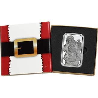 2021 Merry Christmas Santa Claus 1oz .999 Silver Bar in Gift Box