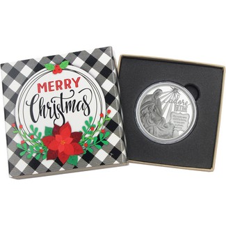 2022 Nativity Scene Adore HIM 1oz .999 Silver Medallion in Gift Box