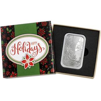 2024 Cozy Christmas Memories 1oz .999 Silver Bar in Gift Box