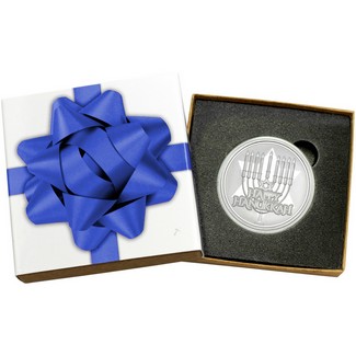 2024 Happy Hanukkah 1oz .999 Silver Medallion in Gift Box