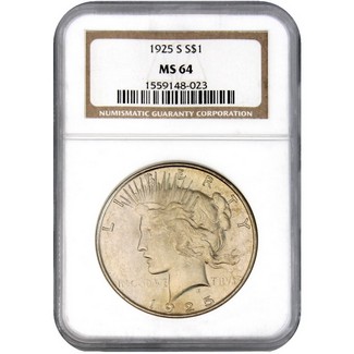 1925-S Peace Dollar NGC MS-64