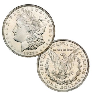 1921 P Morgan Silver Dollar Brilliant Uncirculated Condition